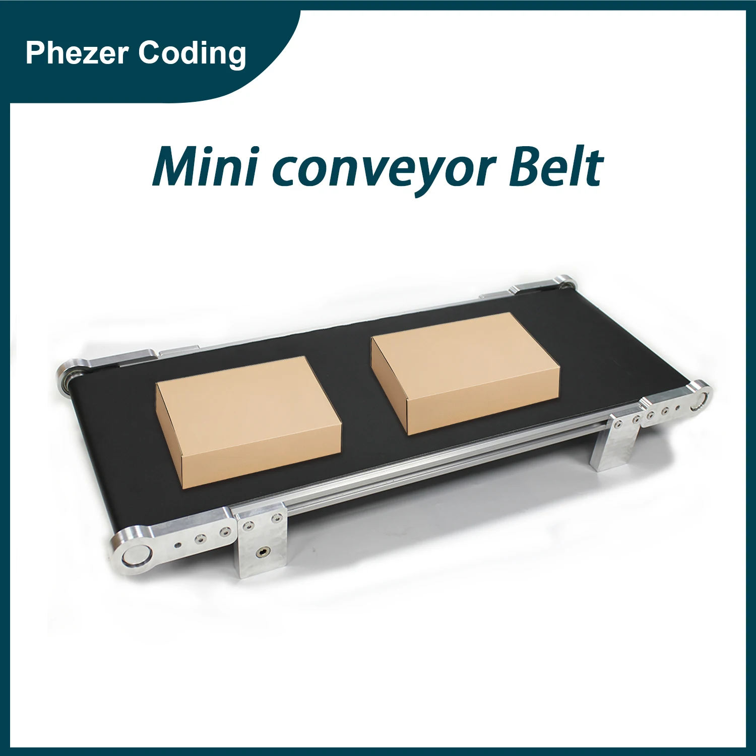 Phezer 2025 New 62*25.5cm MINI Conveyor Belt Date Code Printer Adjustable Speed Handheld Inkjet Printer PVC Accessories Office
