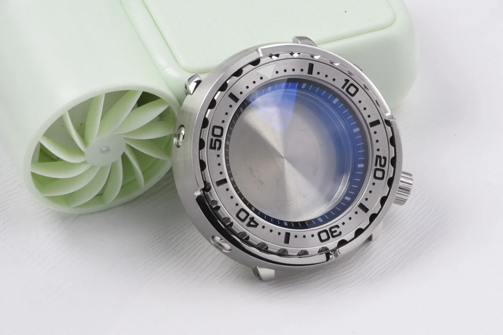 Heimdallr Tuna Taucheruhrgehäuse, 316L Edelstahl, Keramiklünette, 29 mm Zifferblatt, Saphirglas, C3-Leuchtzeiger für NH35/NH36 Uhrwerk – Detail 6