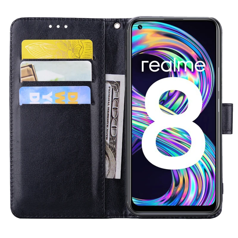 Magnetic Card Cover For Realme 8i 8s 8 7i 7 Pro Case Flip Leather Wallet Protector Book Funda For Realme8 S Realme7 5G Case Etui