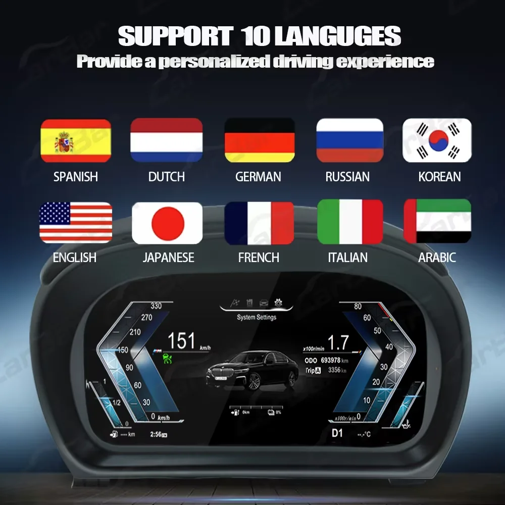 Gg 12.3 Inch Lcd Speedometer Dashboard Digital Speed Meter Screen Cluster For Bmw 3 Series E90 E91 E92 E93 2005 - 2012 Linux