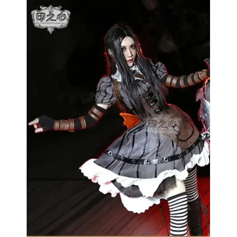 كوس مارت أنيمي أليس: الجنون يعود أزياء تنكرية ملابس بخارية زي قتال موحد ملابس لعب الأدوار للحفلات