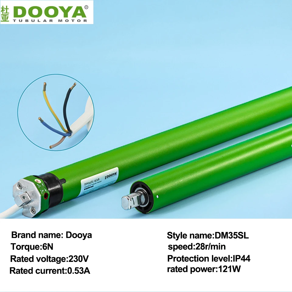 Dooya DM35S 6/28 Silent Fast Rolling Tubular Motor for Roller Shade Blind,220/230V 50/60Hz,4 wires motor, for 43/45/47/50mm Tube