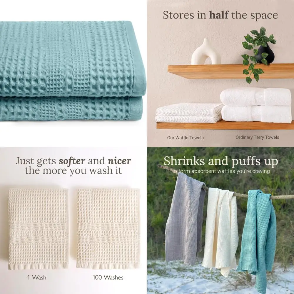 

Большие хлопковые вафельные банные полотенца для быстрого высыхания — впитывающие легкие полотенца, идеально подходящие для путешествий