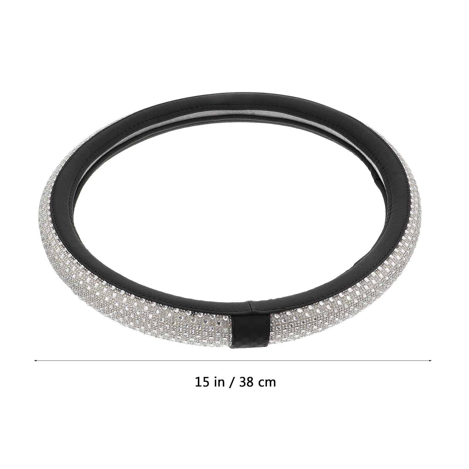 

1Pcs Steering Wheel Cover Rhinestones Anti-Slip Cooling Ice Silk Summer Car Interior Protector Stylish Durable