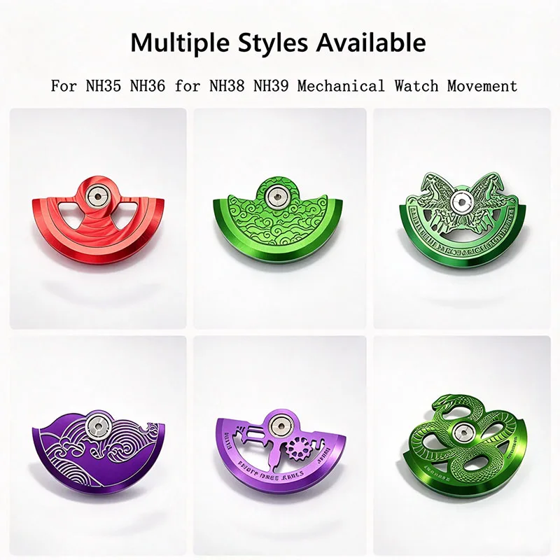 MechJazz Custom NH35 Rotor, Automatic Hammer, Fits NH34, NH35, NH36, NH38, 4R35, 7S26 Watch Movement Rotor Parts