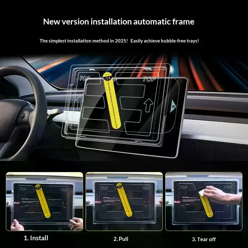 2 protections d'écran en verre trempé HD pour écran tactile de console centrale Model Y 2026 Juniper avec outil d'installation