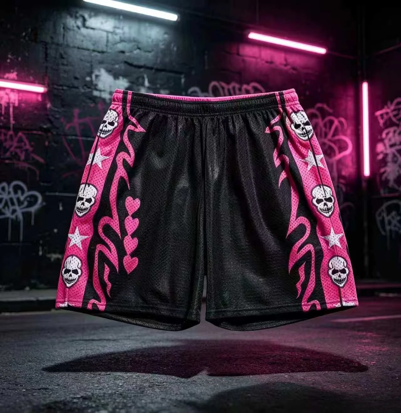 2026 Men's Bret Hart Hitman Retro Basketball Mesh Shorts Y2K Oversized Quick Drying Shorts Suitable for Daily and Training Wear