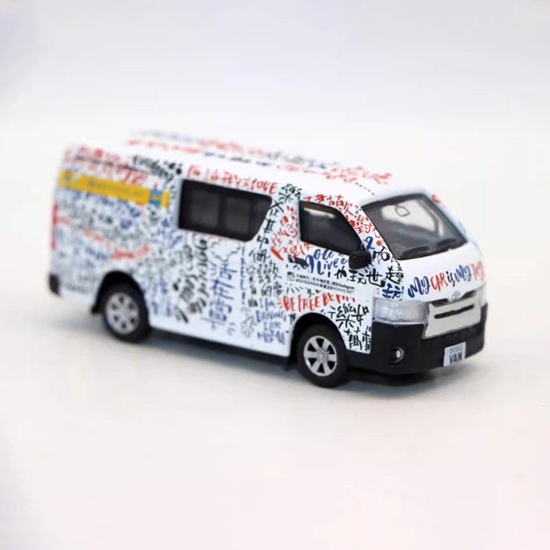 

Небольшой дефект TINY, масштаб 1/64, Hiace GogoVan, окрашенный сплав, имитация модели автомобиля, статическая коллекция, украшенная праздничная игрушка