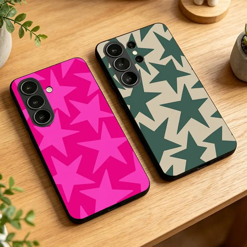 Fashion Large Stars Silicon Phone Case For Samsung Galaxy S21 S22 S23 S24ULTRA S25ULTRA FE Ultra Plus5G A52S S26 Soft TPU Cover