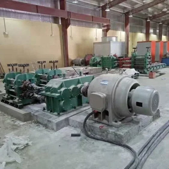 Full-automatic rebar continuous casting and heavy-roll hot rolling mill rebar manufacturing machine for scrap production line