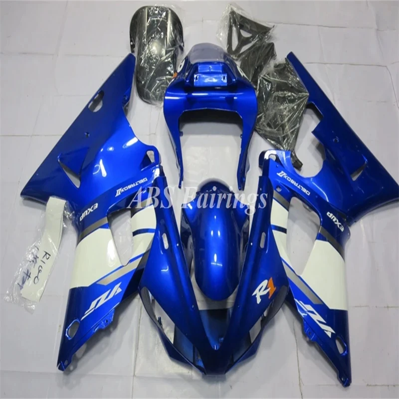 

Injection Mold New ABS Whole Motorcycle Fairings Kit Fit For YAMAHA R1 2000 2001 00 01 Bodywork Set Blue White