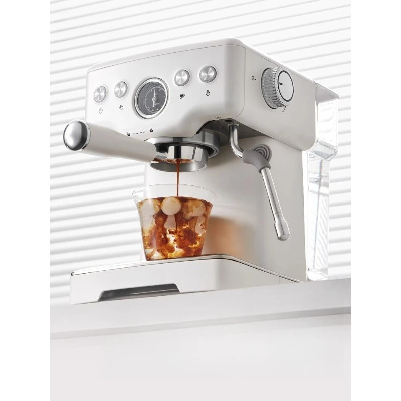 

Sea salt small square series espresso machine, small household milk foam automatic pressure relief