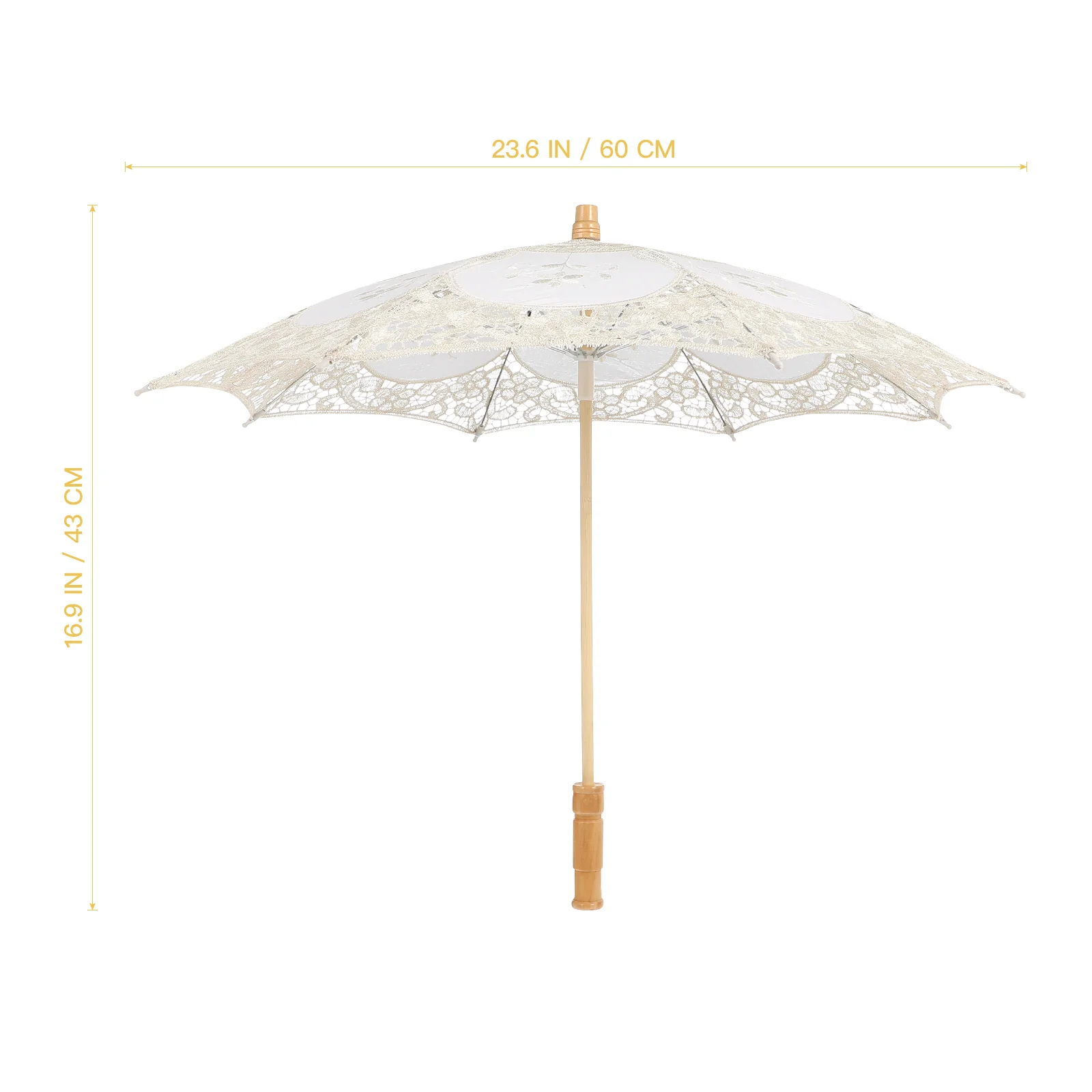 2 Pcs Beige Bridal Parasol Umbrella Vintage High Quality Bride Fancy Wedding Cotton for White Decorative Clear