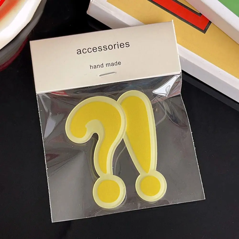 Personality Funny Question Mark Hair Clip Creative Hairpin Exclamation Mark Barrettes Sweet Acrylic Hair Styling Accessory