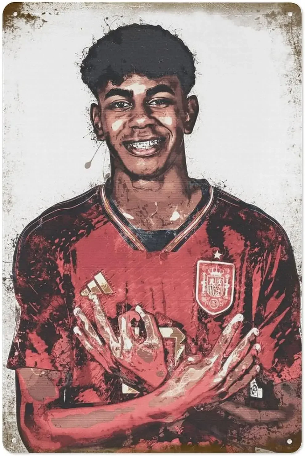 ملصق علامة قصدير معدني عتيق ، رسم ، ديكور فني ، لوحة عتيقة ، منزل ، بار ، حانة ، نادي ، كاليفورنيا ، لامين ، ساحة ، إسبانيا ، جدار مضحك ، 8 بوصة × 12 بوصة #1