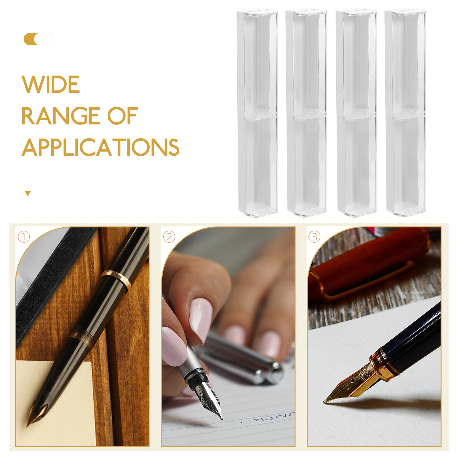 12pcs Plastic Pen Box Transparent Lightweight Portable Storage Case for Pens Fountain Pen Holder Gift Box Stationery Organizer