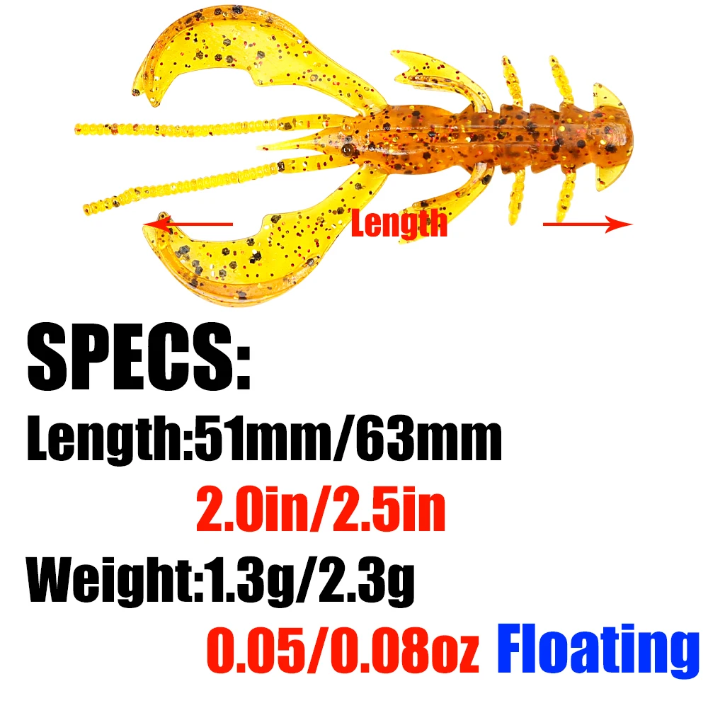 B&U-Floating Soft Bait, Artificial Fishing Lures, Vibe, Crawfish, Tentacles, Smell Salts