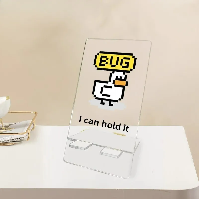 حامل الهاتف المحمول الاكريليك مخصص ثنائي الأبعاد الكرتون الرسوم المتحركة سطح المكتب شفافة طالب عنبر كسول حامل