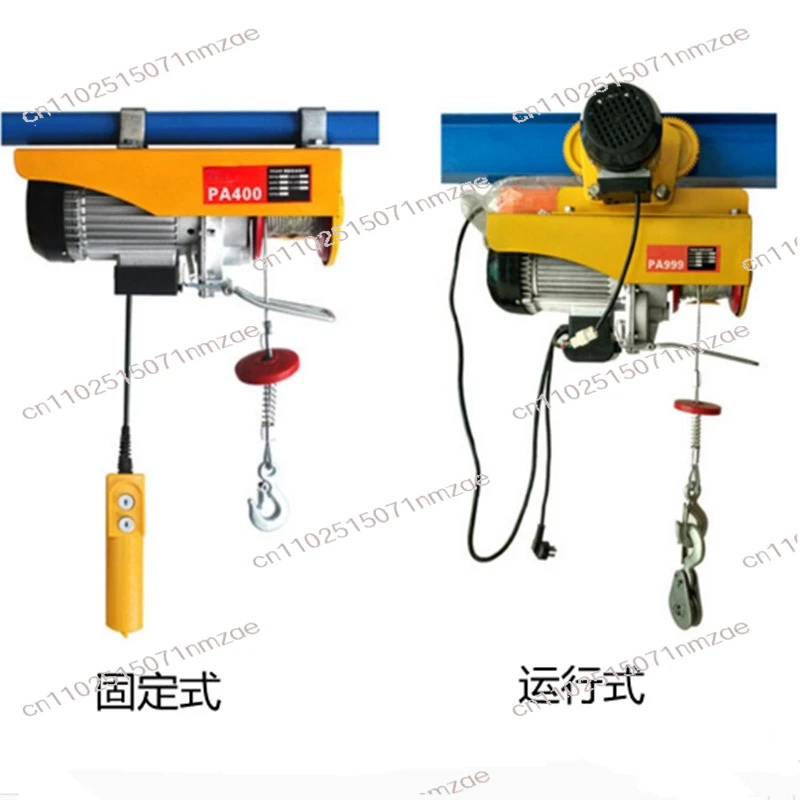 220V Micro Electric Hoist Household Small Wire Rope Hoist Light Duty Lifting Electric Hoist for Home Use