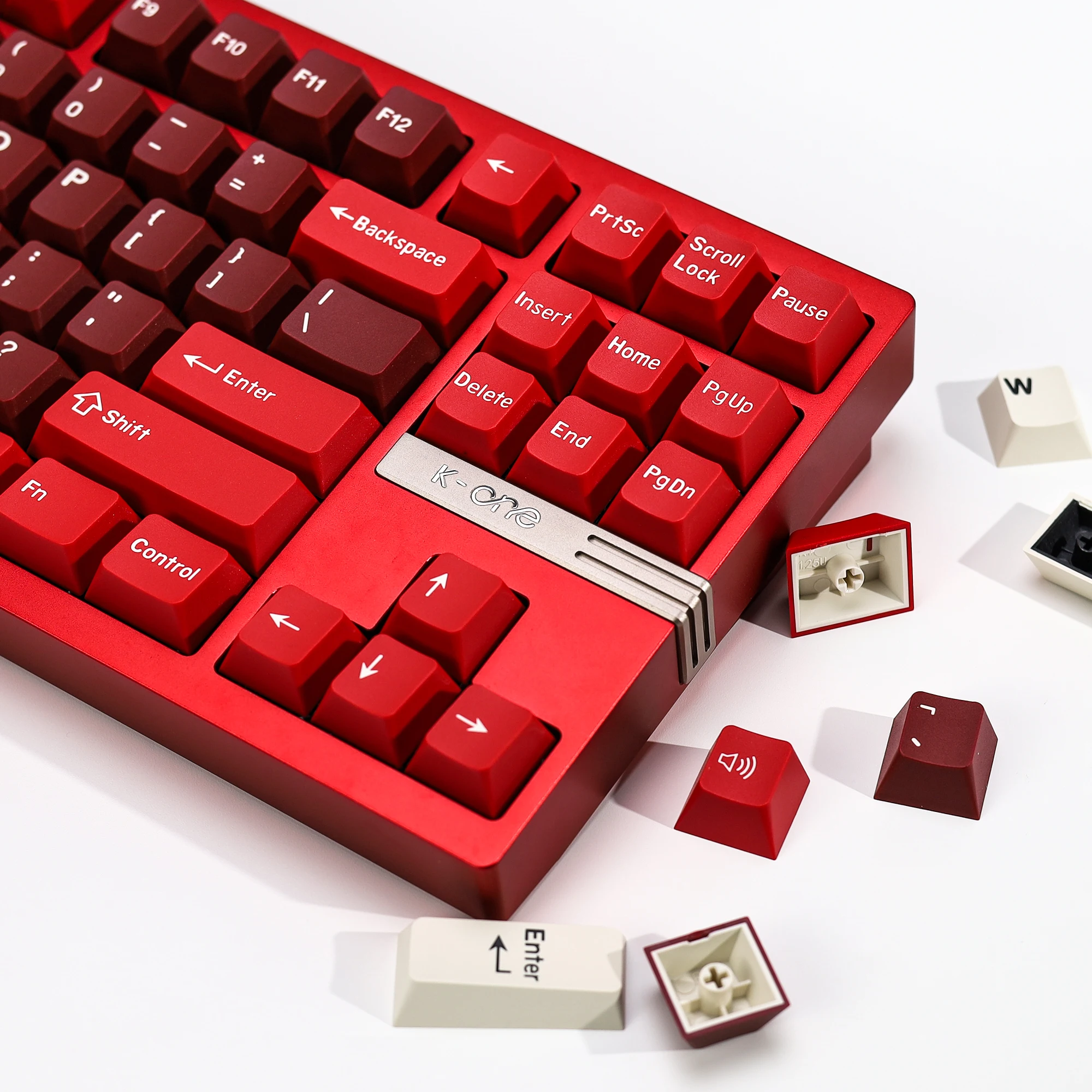 KBDiy GMK 잼온 키캡 레드 레트로 PBT ISO 더블 샷 체리 프로파일 키캡 MX 스위치용 60 기계식 키보드 게이머 키캡