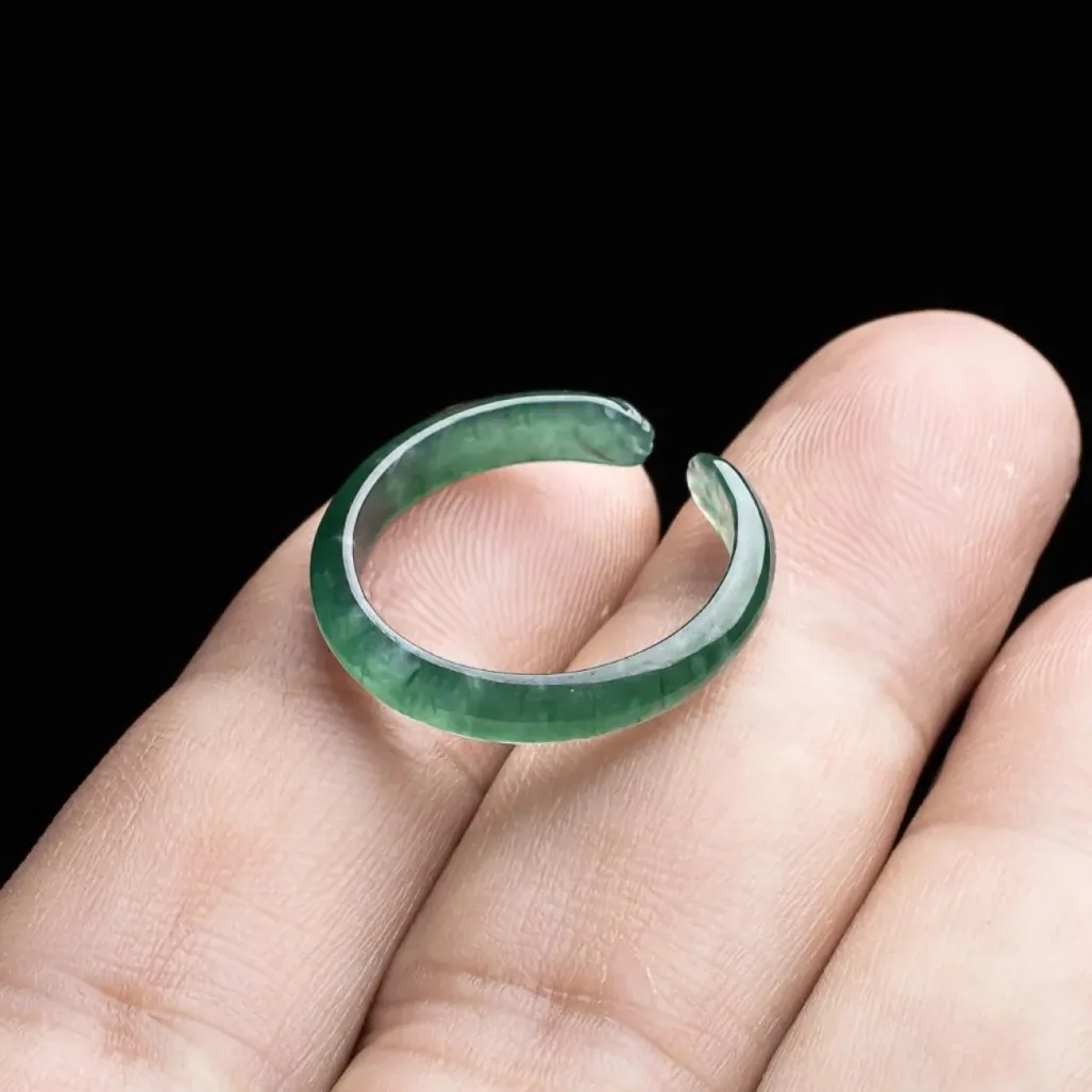 Real Myanmar Jade Cat Paw Rings Burmese Jadeite Natural Jewelry Carved Amulet Talismans Luxury Designer Fashion Gifts for Girl