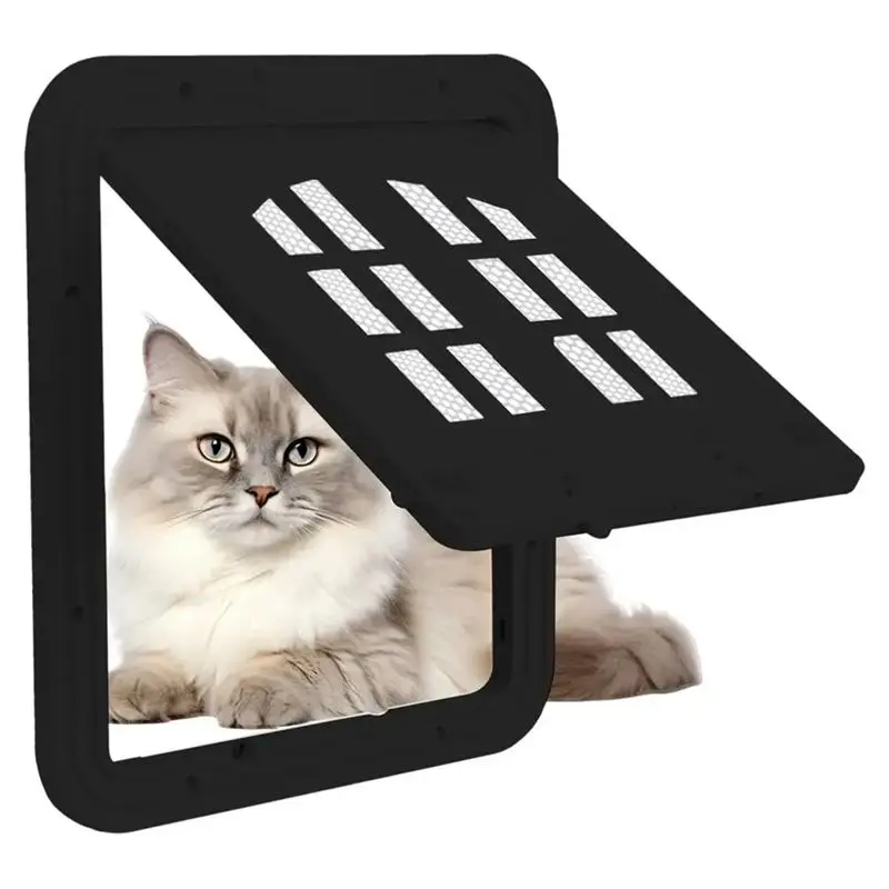 B03C-Pet Door Lockable Inside Door Flap Cat Window Door Cat Screens Barrier Sliding Door Window Screens Doggy Door Insert