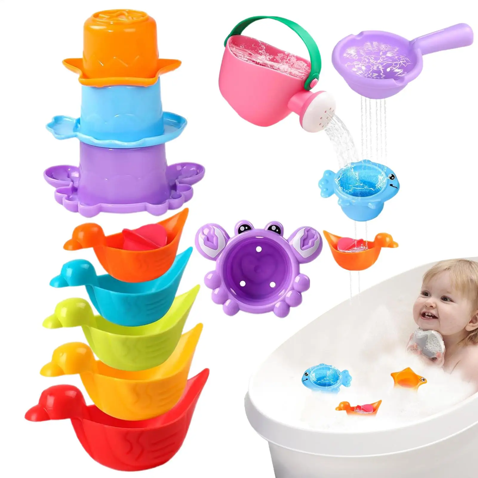 

Bathtub Toys Pool Toys toddler bath toys 10 Pieces Creative Floating Sensory Accessories Educational Games for Kids Water