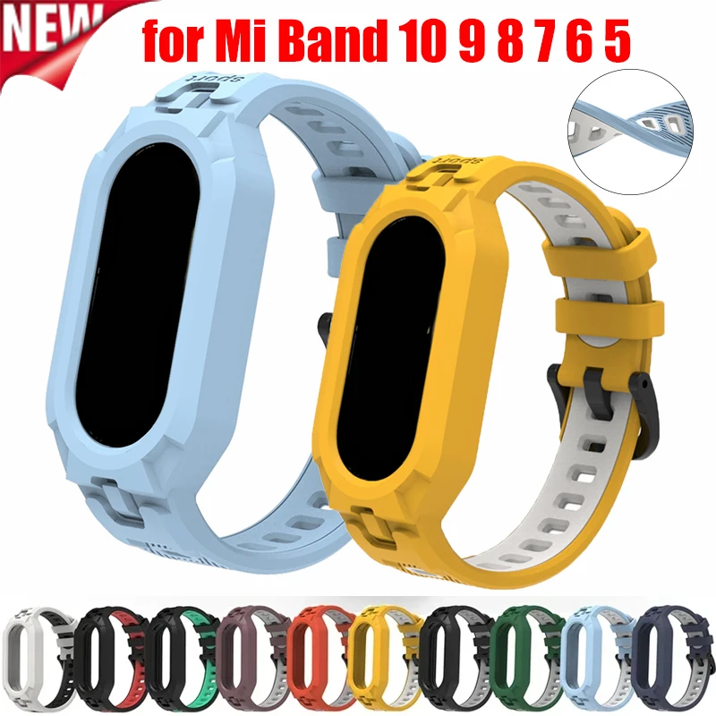 Silikonarmband für Xiaomi Mi Band 10 9 8 7 6 Sport-Gummiarmband Pulseira Correas für Xiaomi Smart Band 5 6 7 8 9 10