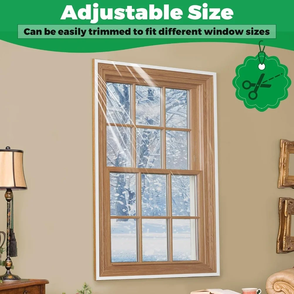 Transparent PE curtains for winter window insulation attic cover waterproof reduce heat loss and keep indoor warm