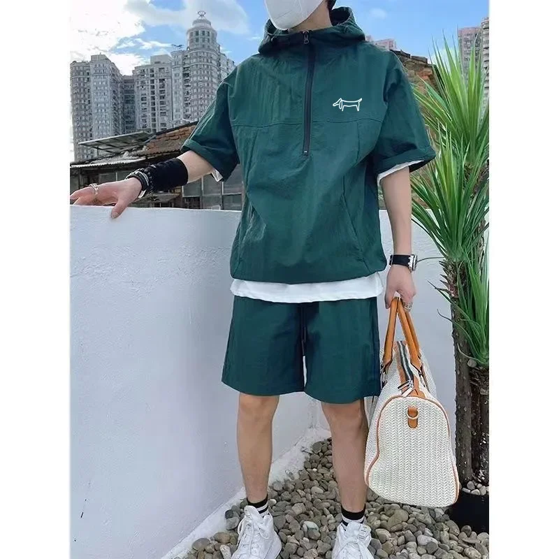 

Men Golf Wear 2024 Summer New Two Piece Set Luxury Brand Golf Suits Chaopai Quick Drying Sports Suits Men's Golf Apparel