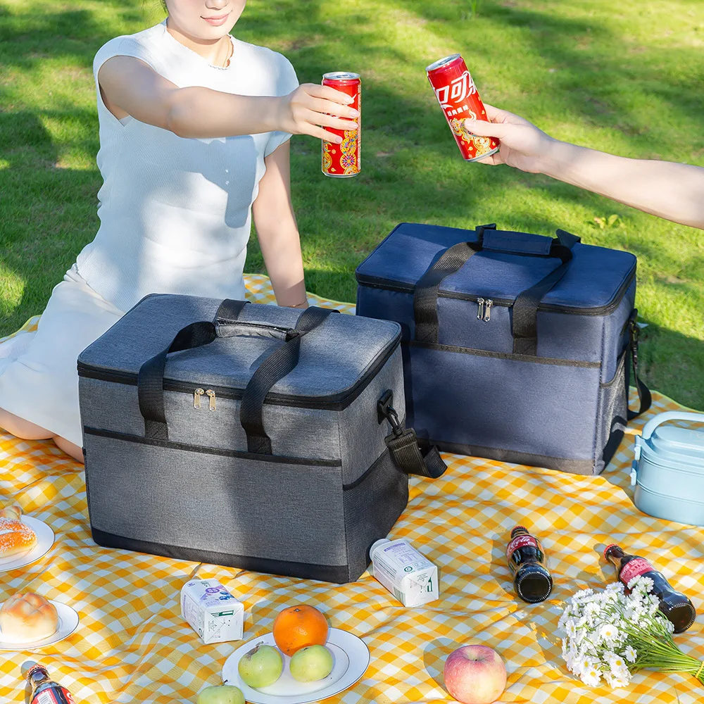 New 35L Insulated Bag Outdoor Picnic Camping Bag Waterproof Oxford Cloth Car Lunch Bag Cooler Bag