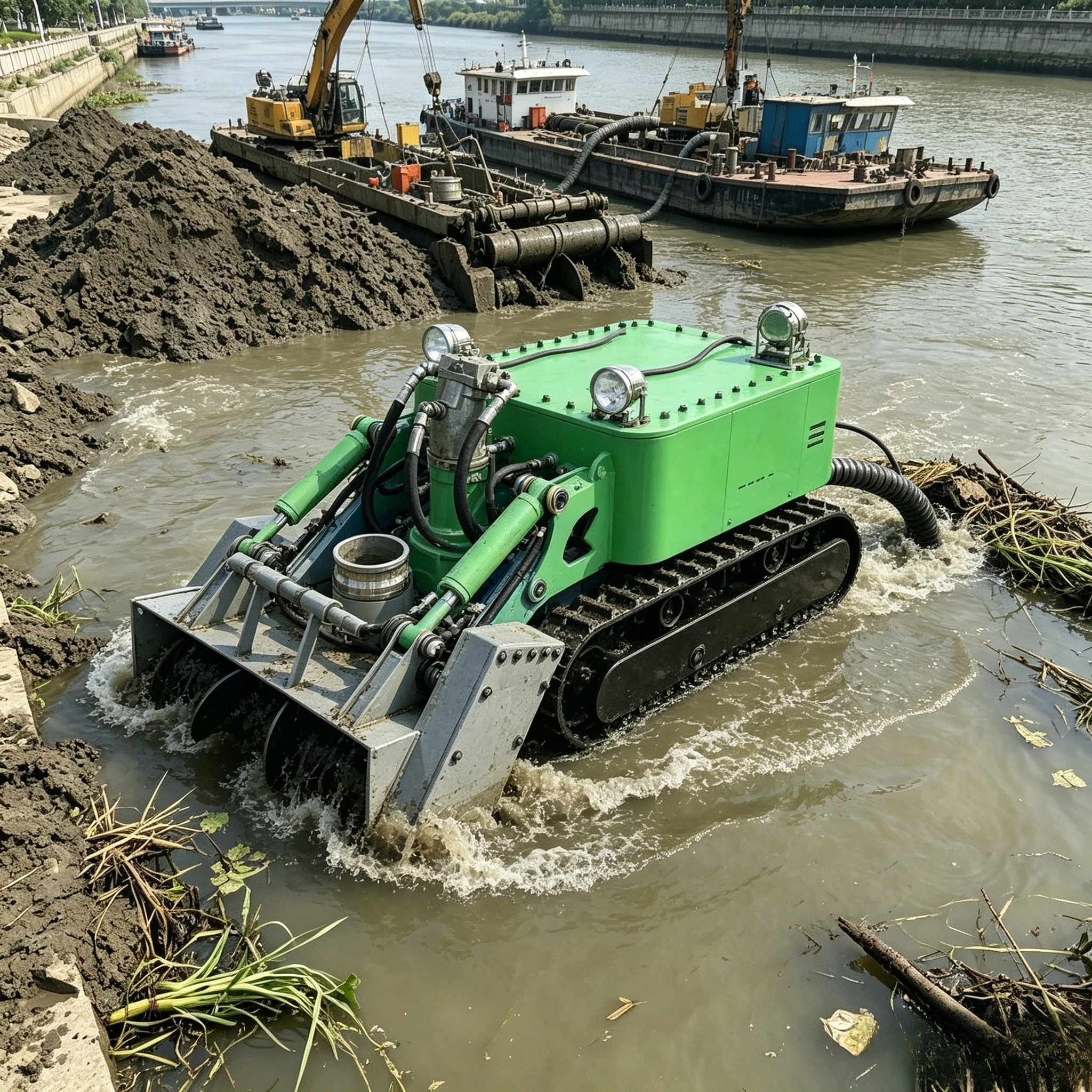 Explosion-proof Oil Tank Sludge Removal Robot Industrial Sedimentation Tank Cleaning System with Hydraulic Driven Auger