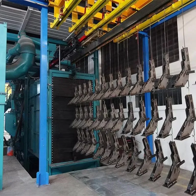 Industrial Shot Blasting Machine Overhead Hook Type Continuous Hanger Shot Blasting Machine Wheel Abrator Sandblasting Room