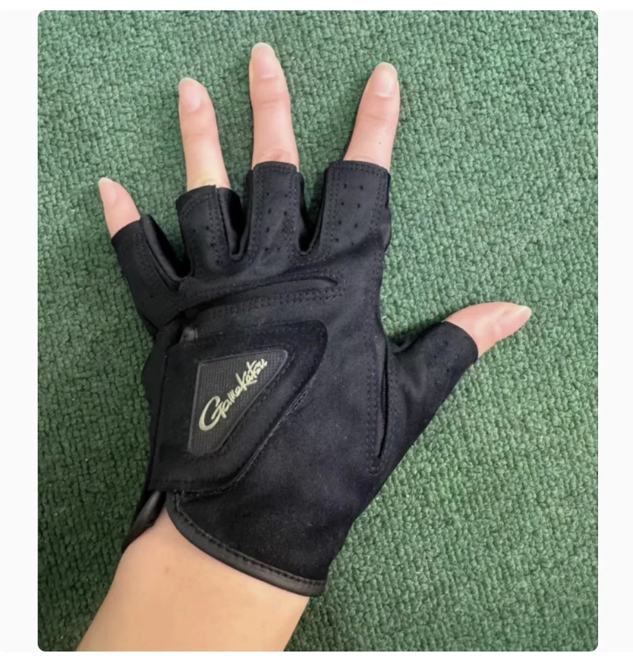 がまかつ滑り止め釣り手袋耐久性のある釣り指プロテクター通気性-uv-保護ハーフフィンガースポーツ手袋