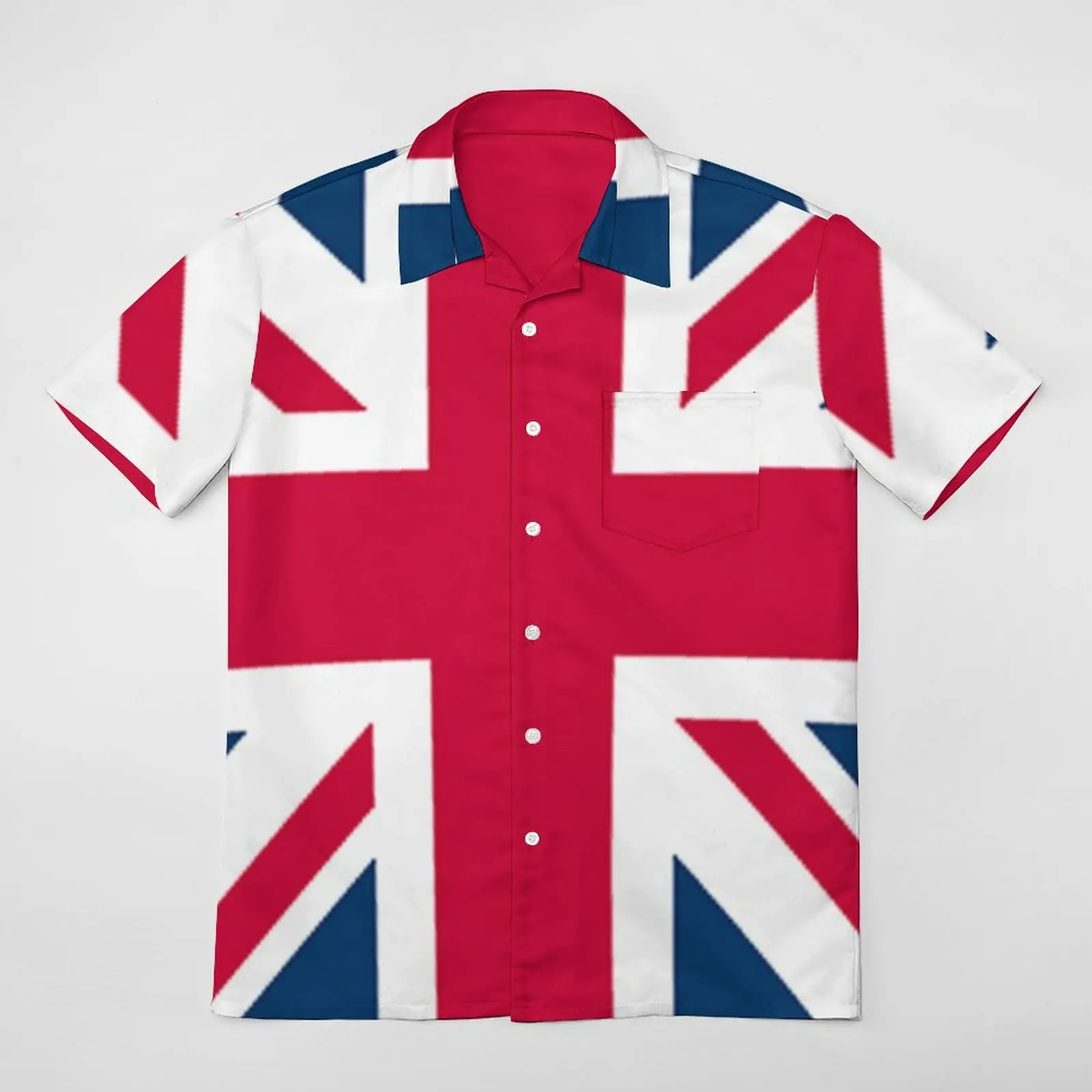 Graphic Cool Union Jack. Flag of The United Kingdom. UK, British Flag. BIG SQUARE A Short Sleeved Shirt Tees Pantdress Running H