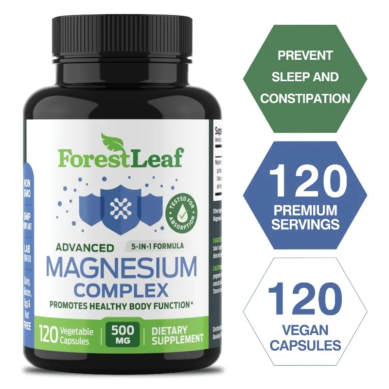 Magnesium Complex Capsules - Promotes Restful Sleep & Relieves Muscle, Supports Bone, Muscle and Heart Health