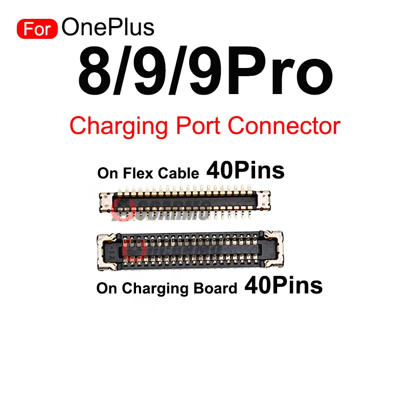 For OnePlus 8 8Pro 8T 9 Pro 9R 9Pro USB Charger Port FPC Plug Main Board Flex Cable PCB Connector On Mainboard 40 48 50 Pins