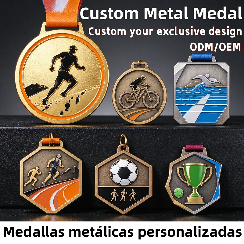 Custom Medal Running Swimming Football Triathlon Cycling Race Award Medal Manufacturer For Annual Showcase Personalized Medal