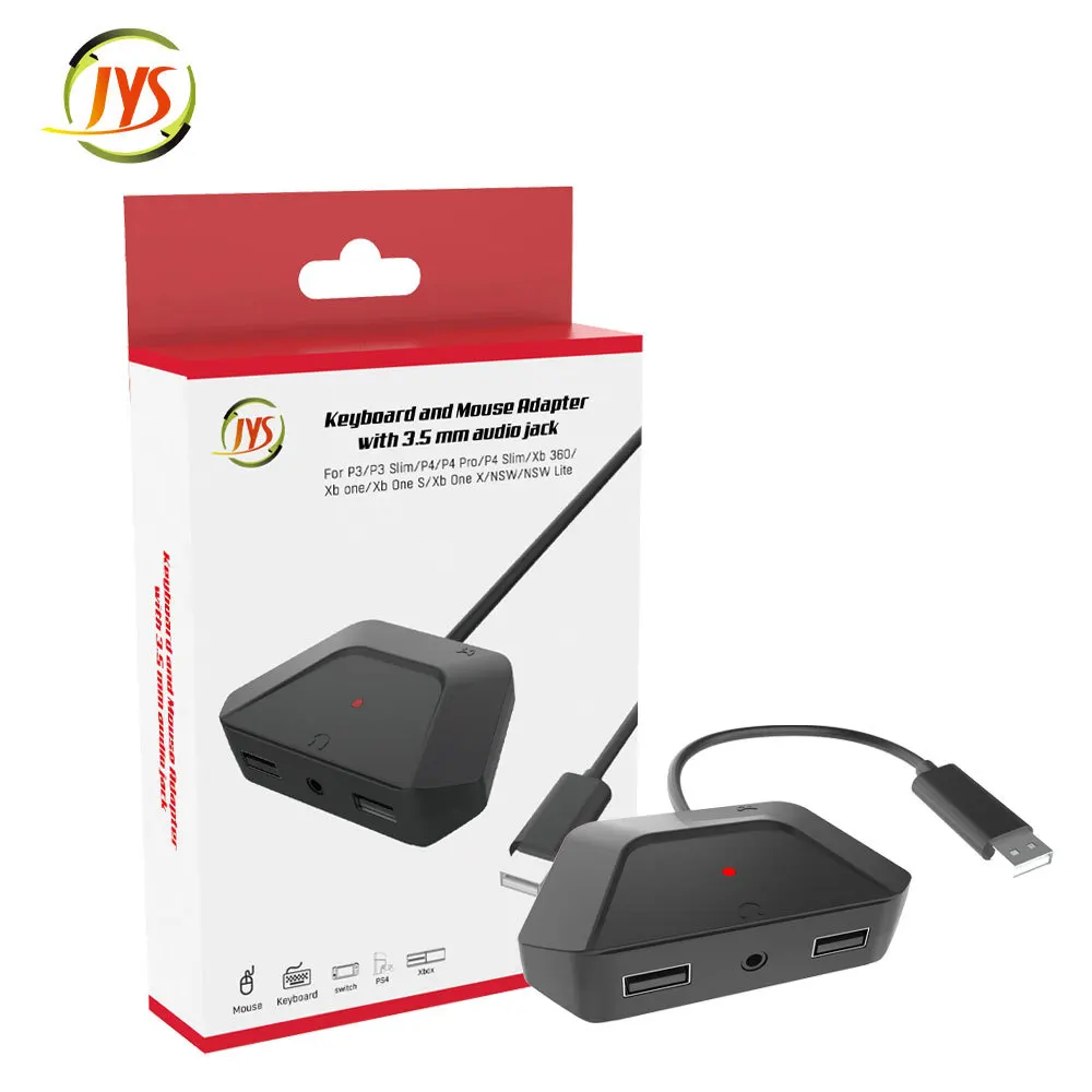 JYS-NS200 Keyboard and Mouse Adapter with 3.5mm Audio Jack for PS3/PS4/XBOX 360/XBOX ONE/Switch Console