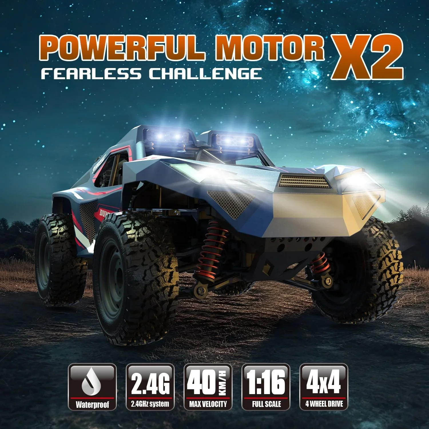 Camion tout-terrain RC 9503E 1/16 4WD, 2.4G, 40 KM/H, jouet d'escalade et de course à grande vitesse