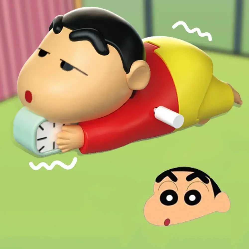 Crayon Shin-chan Clockwork Model Toy Don't Want To Get Up Anime Figure Model Toy Propel Alarm Clock Dynamic Crawl Toys Fun Gift image 3