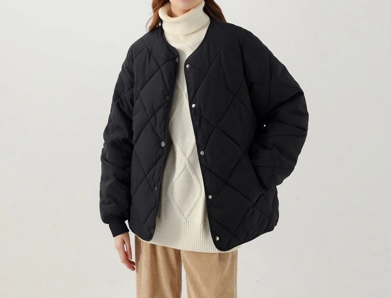 Short Women's Lightweight Cotton Jacket 2025 New Style No Leading Seam Autumn/Winter Warm Inner Coat