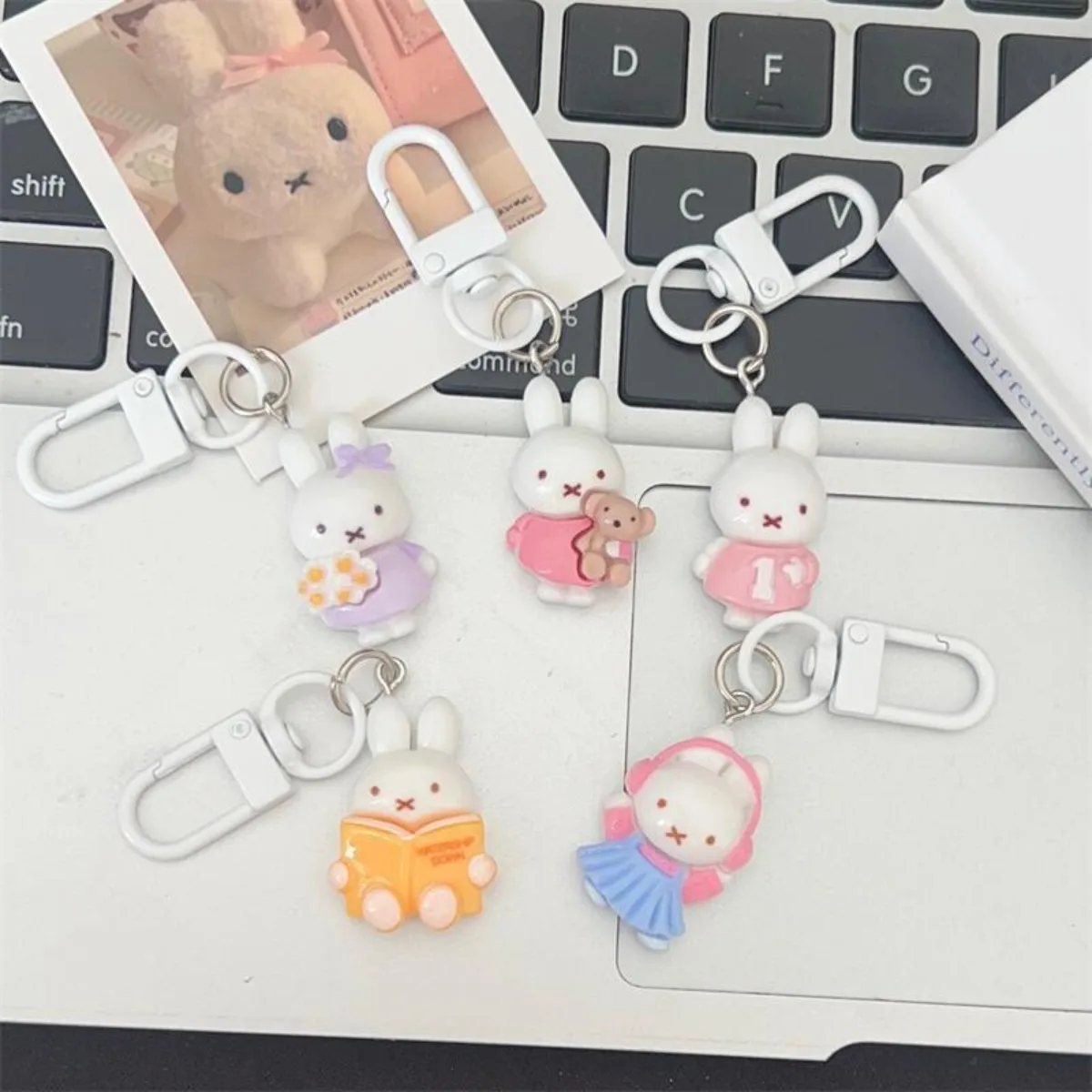 Miffy Rabbit Keychain Accessory Cute Outfit Kawaii Cartoon Girl Heart Student Bag Best Friend Gift Miffy Rabbit Keychain