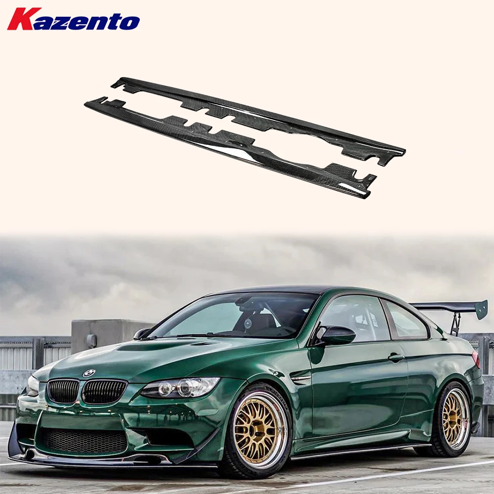 For BMW E92 E93 M3 Coupe Convertible 2008-2012 KZ Carbon Fiber Side Skirt Extenstion