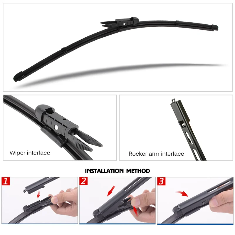 KAWOO Car Wiper Blades For Audi A3 (8P) October 2005 - Nov. 2012 Windshield Windscreen Window 24