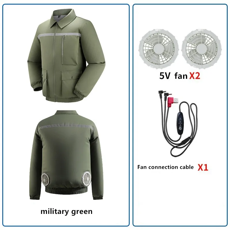 Nueva Chaqueta Ventilada de Verano para Hombre, Prevención de Golpes de Calor, para Trabajo en Obras de Construcción al Aire Libre (Sin Banco de Energía)