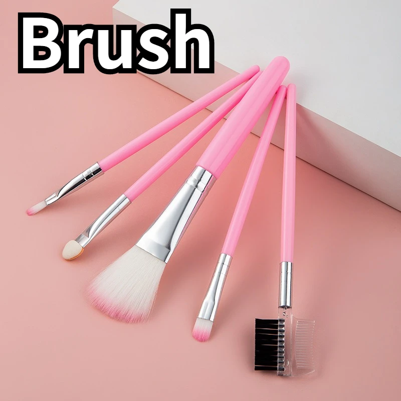 5 Makeup Brush Set Pink Black Makeup Brush for Beginners Portable and Durable Makeup Tools Accessories  Makeup Brush