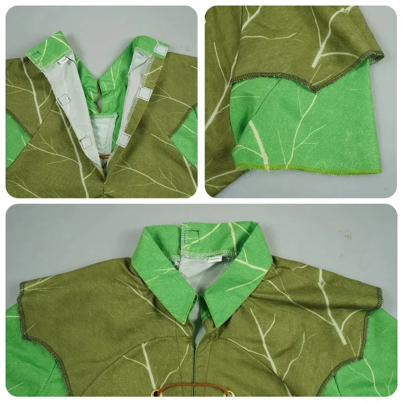 25COS زي Green Elf لعيد الأطفال، رش بيتر كوسبلاي، رقص الرسوم المتحركة، مهرجان ريش