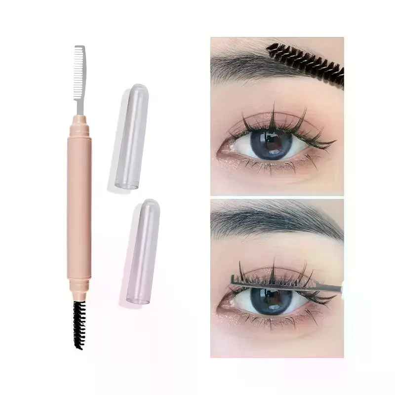 Eyebrow Make Up Brushes Dual Ended Brow Comb Makeup Brush Stainless Steel Eye Lashes Roller Eyelashes White Beauty Tool 1Pcs