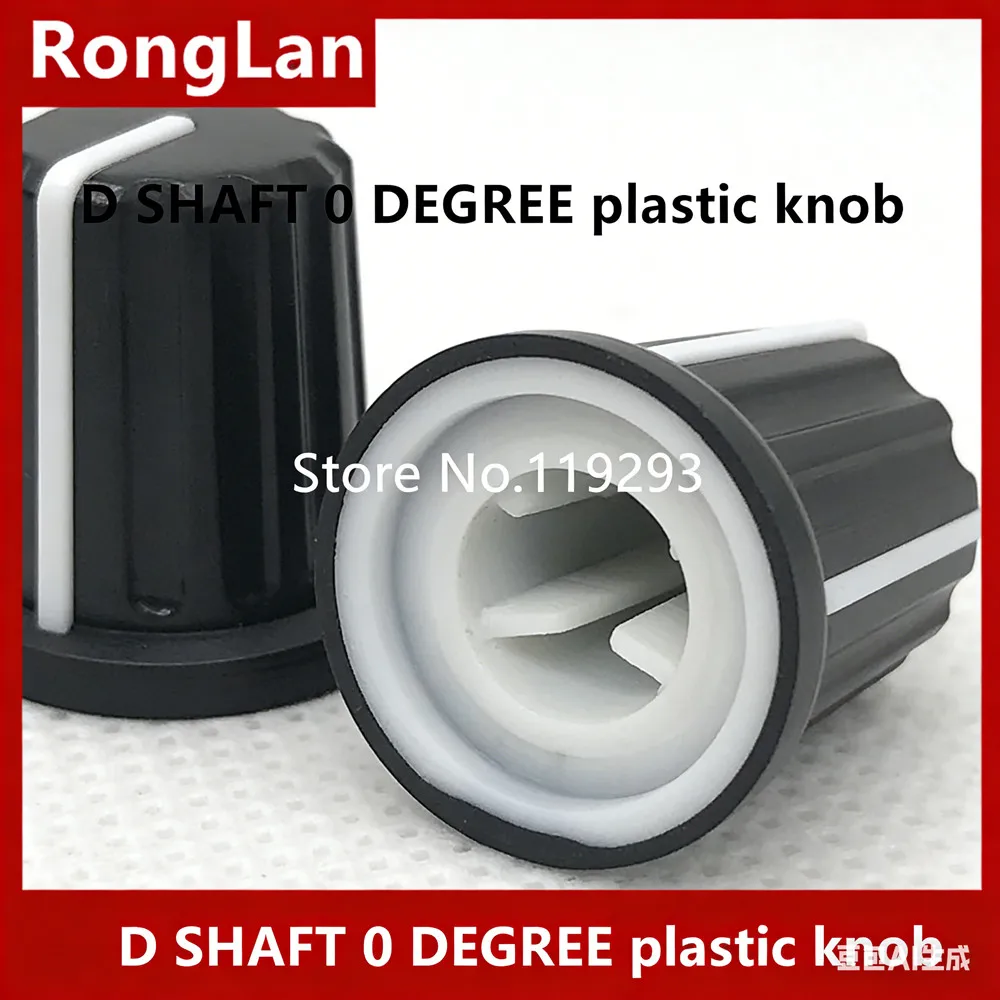 16X18MM Hj-155 D-axis Potentiometer Knob Cap Plastic Knob Cap A Black Cap 90 180 0 270 Degree 6MM Hole -20PCS/LOT